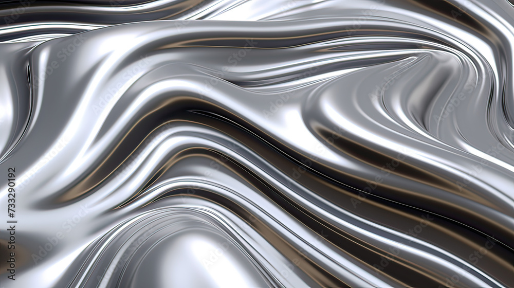 Liquid Silver Metal Flow Background Ai Generative Liquid Silver Metal Flow Background Ai Generative