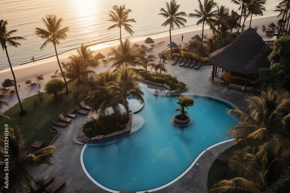 Swimming pool at tropical resort