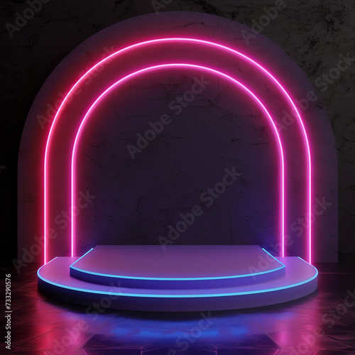 neon product stand