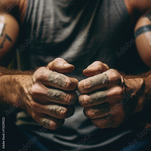 Close-up Shot of a fitness Man's Veined Hands 