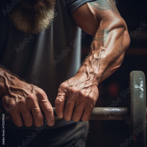 Close-up Shot of a fitness Man's Veined Hands  