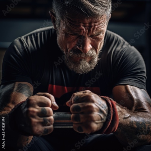 Close-up Shot of a fitness Man's Veined Hands   © cff999