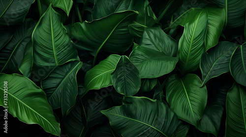 a vibrant close-up of tropical leaves  showcasing exotic realism and lush greenery.