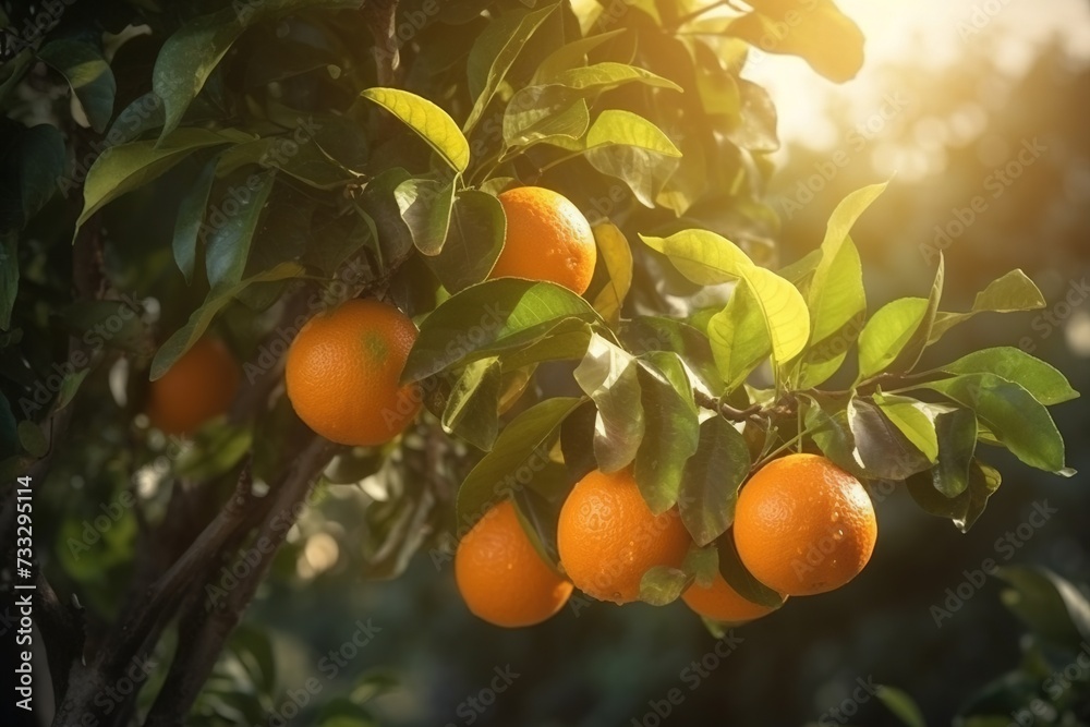 orange tree with oranges	