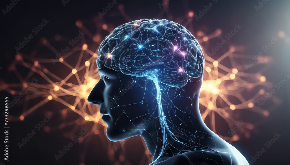 Obraz premium Abstract human brain network concept
