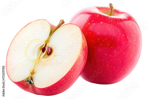 PNG Red apple isolated with clipping path in white background, no shadow, fresh fruit