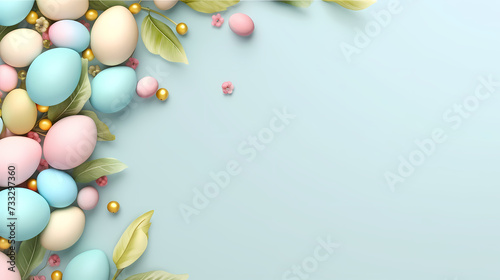 Easter background  many colorful Easter eggs