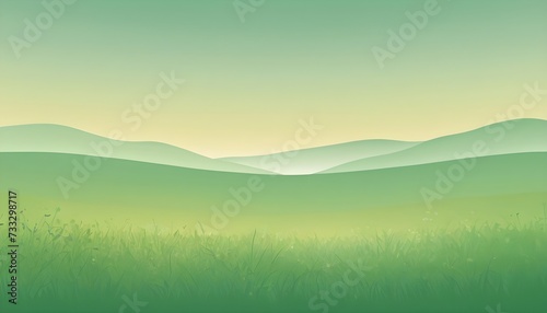 Green Meadow with Soft Gradient Background