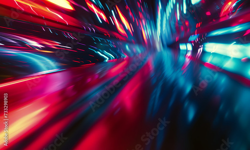 a blurred picture of a moving object whith colorful l photo