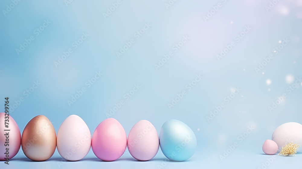 Easter background, many colorful Easter eggs