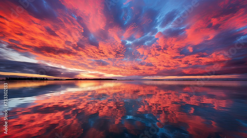 Vivid Sunset Cloud Patterns Background Ai Generative © SK