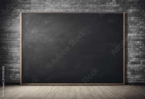 Blank wide black screen Real chalkboard background texture in college concept for back to school panoramic