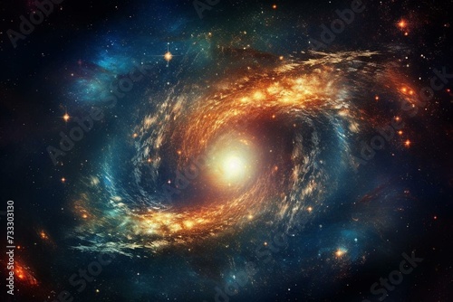 Spiral galaxy with billions of stars. Generative AI photo