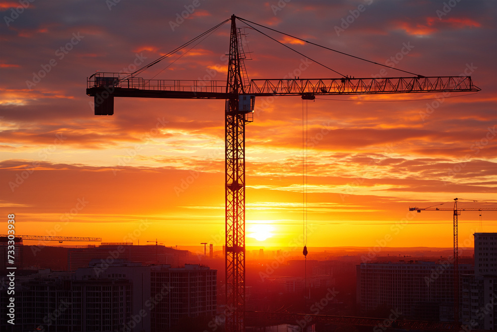 Skyscraper Silhouette Against Sunset or Sunrise Skyscraper Silhouette Against Sunset or Sunrise