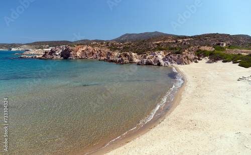 Ammoudaraki beach in Milos island, Cyclades, Greece