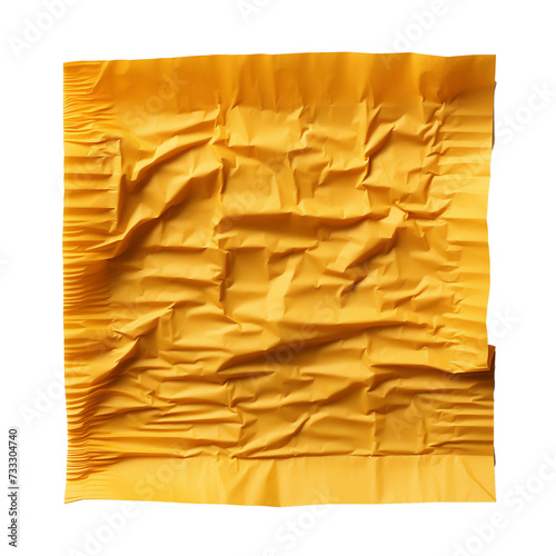A piece of yellow pape on a transparent background.