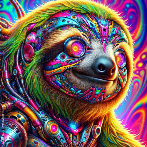 Psychedelic Animal Sloth