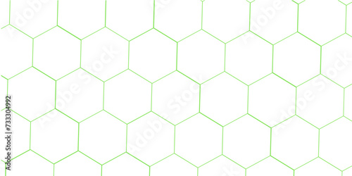 abstract 3d hexagon block pattern in green and white. 3d rendering..... 