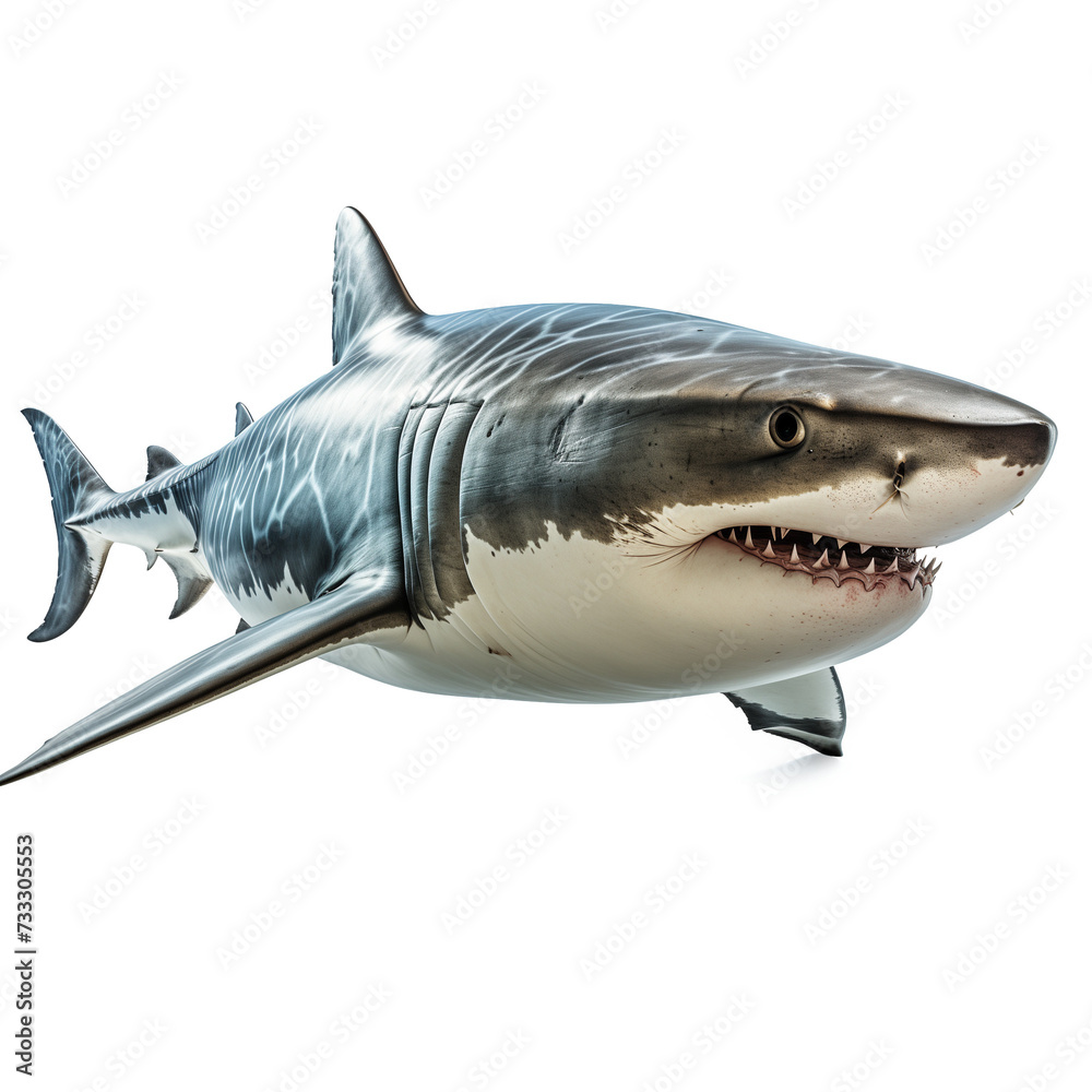 Fototapeta premium Shark on transparent background.