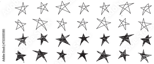 Stars set. Hand drawn doodle illustrations. vector file