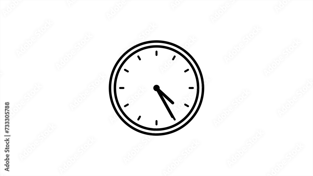 Black clock icon. Time symbol isolated on white background. Black clock icon. Time symbol isolated on white background.