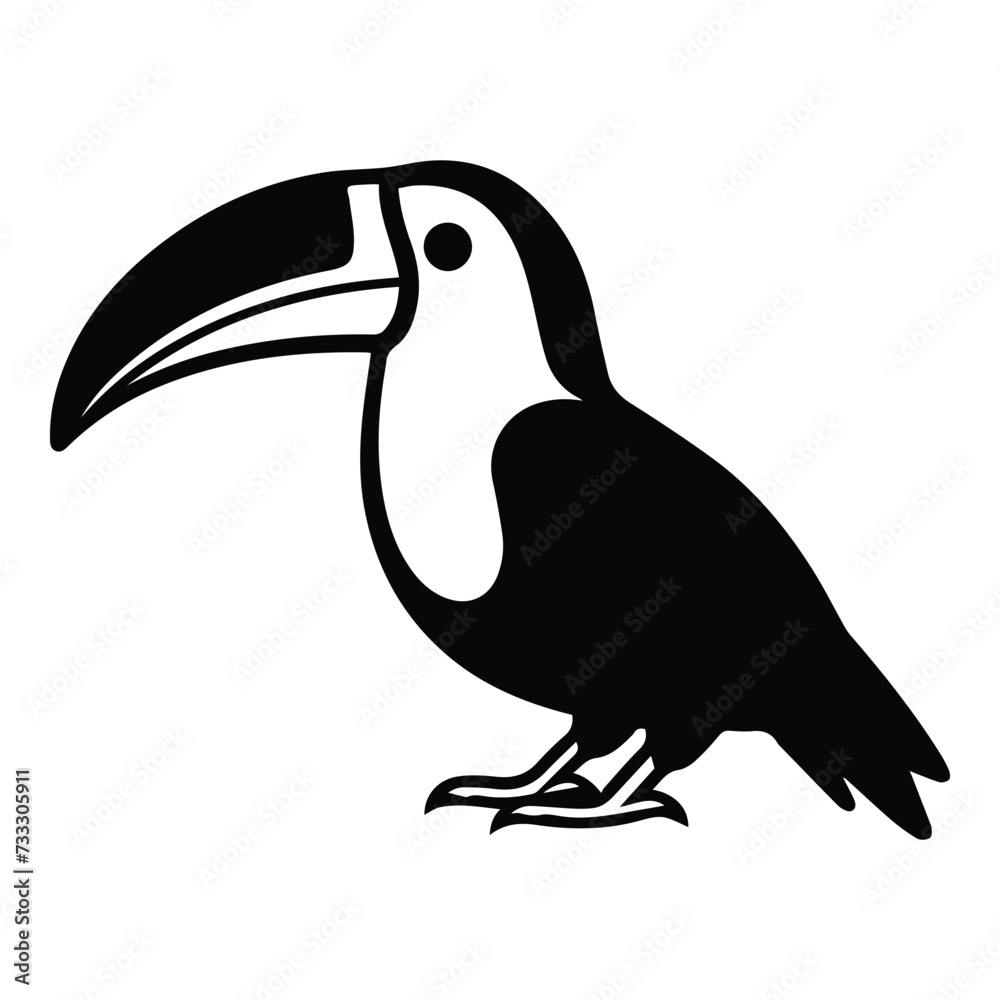 Obraz premium Toucan Flat Icon Isolated On White Background
