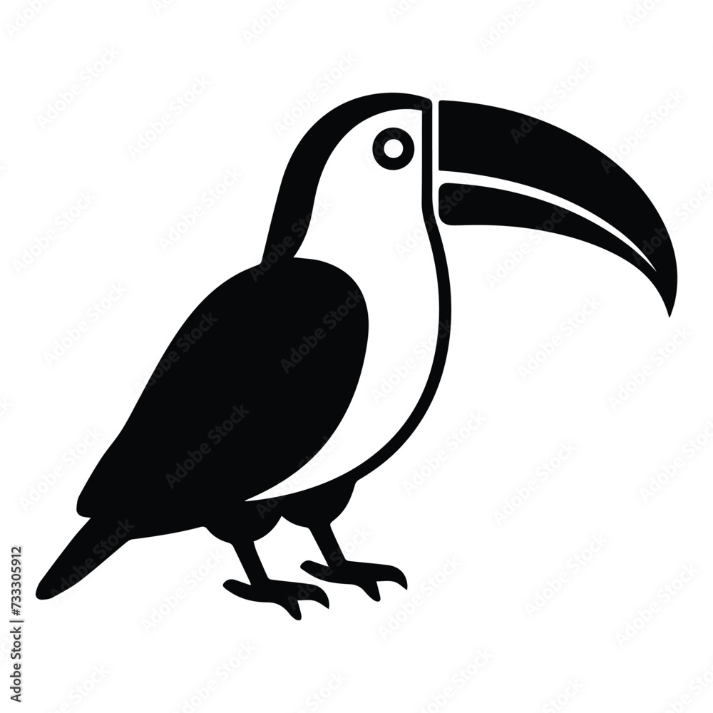 Naklejka premium Toucan Flat Icon Isolated On White Background
