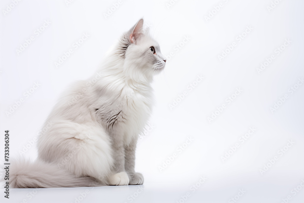 Obraz premium Cat on white background. Pets. Zoo service. Veterinary clinic