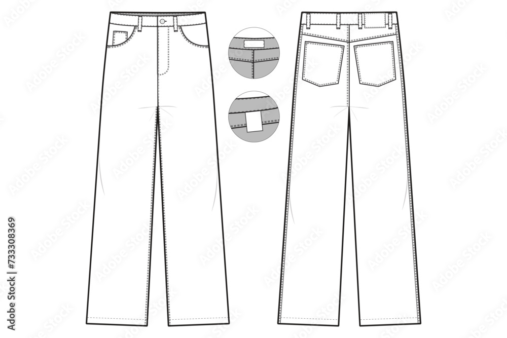 Straight Leg Trousers with Feature Hems in Java