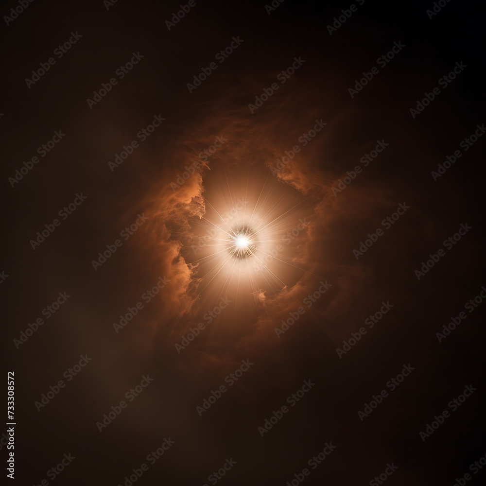 a sun beam or starburst on a black background in