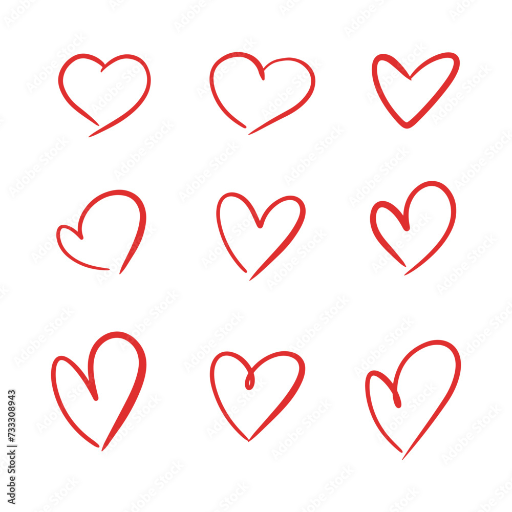 Love heart hand drawn vector illustration Love heart hand drawn vector illustration