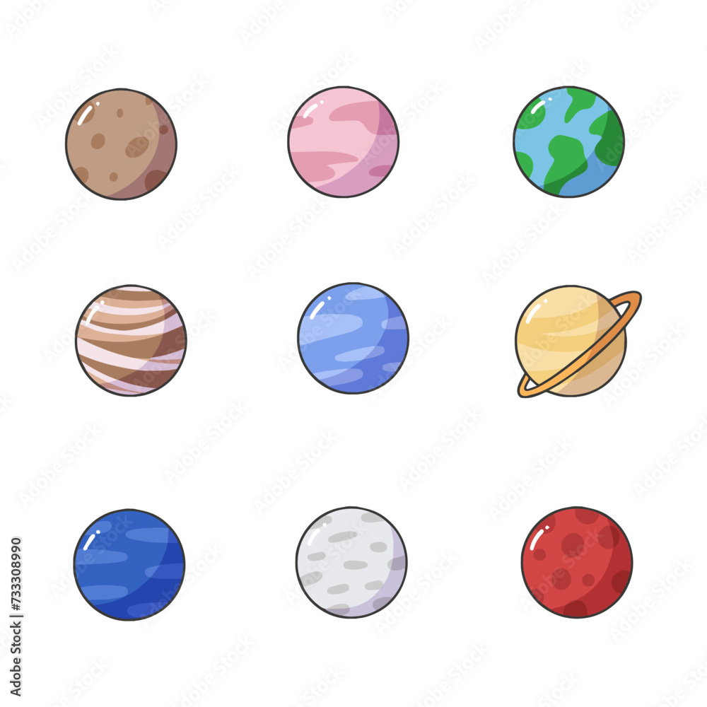 Planet hand drawn vector illustration