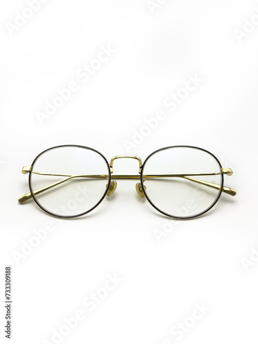 Glasses isolated on white background , Top view