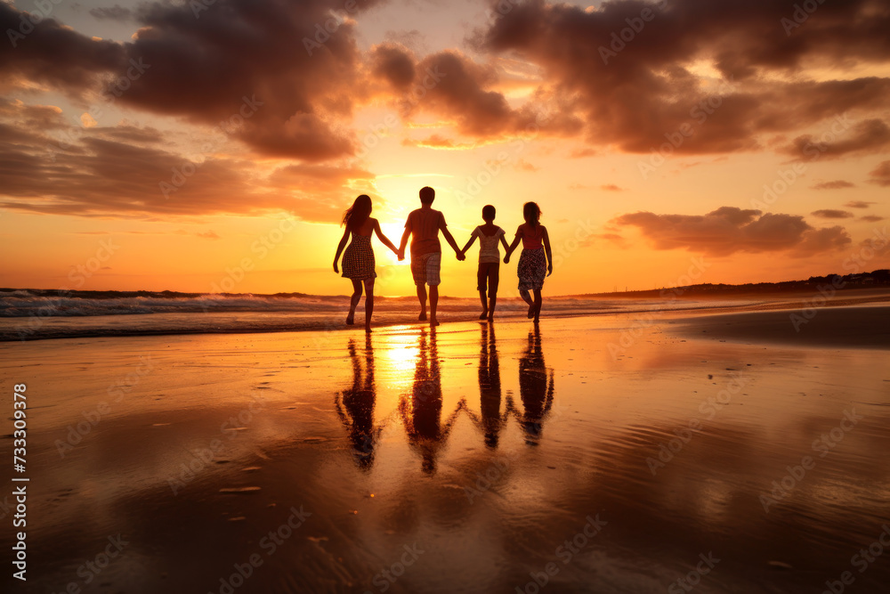 Family Bonding at Sunset Beach. Family Bonding at Sunset Beach.