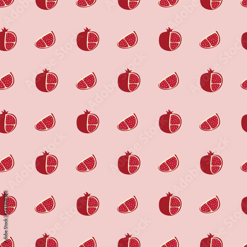 Pomegranates Seamless Vector Pattern Design