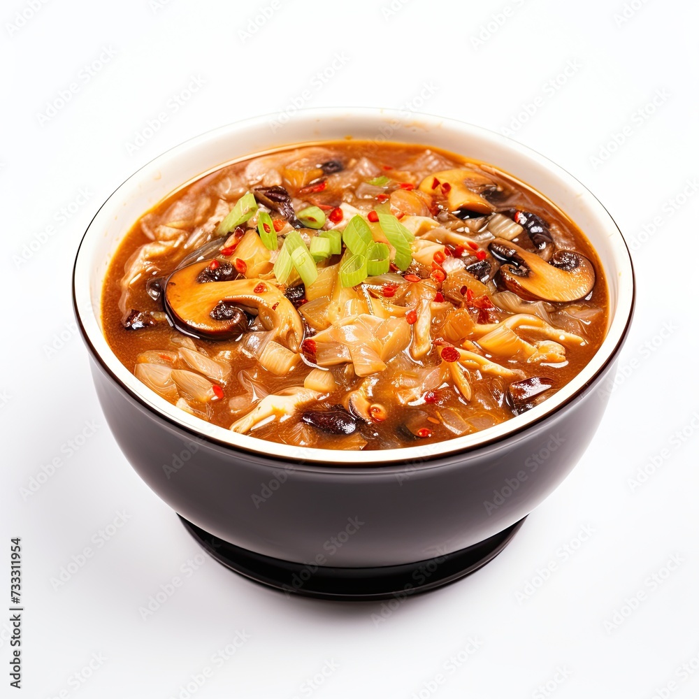 Hot and sour soup closeup