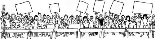 People Protesting Cartoon