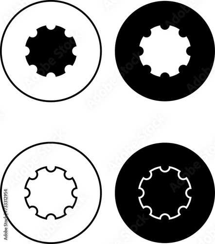 flat vector art illustration of settings icon in different styles in black and white color outline and fill, for apps, settings, logo, stc. on transparent background