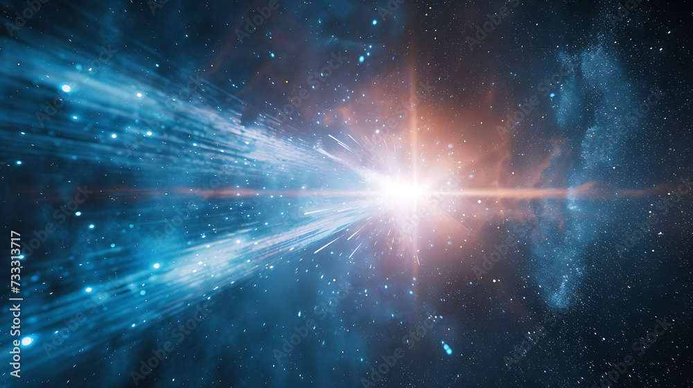an image of a blue light bursting out of the space on