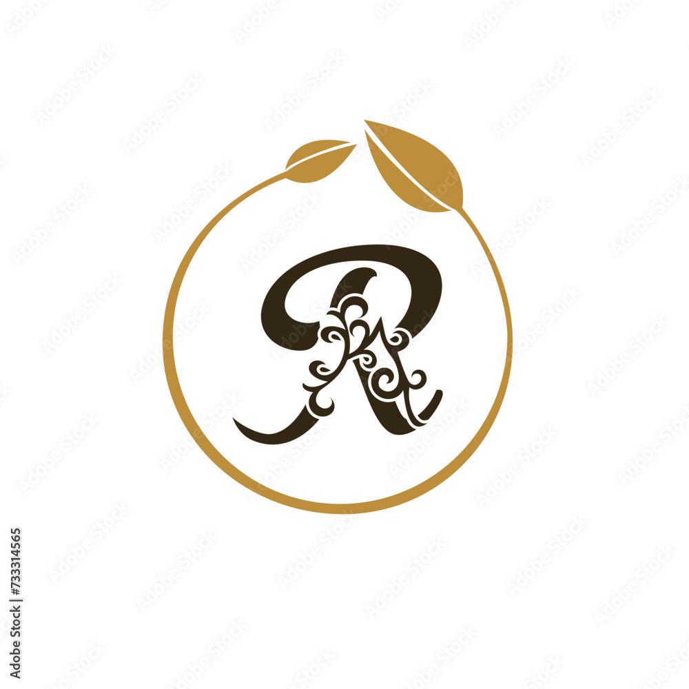 LUXURY LETTER LOGO WITH BROWN FRAME DESIGN LUXURY LETTER LOGO WITH BROWN FRAME DESIGN