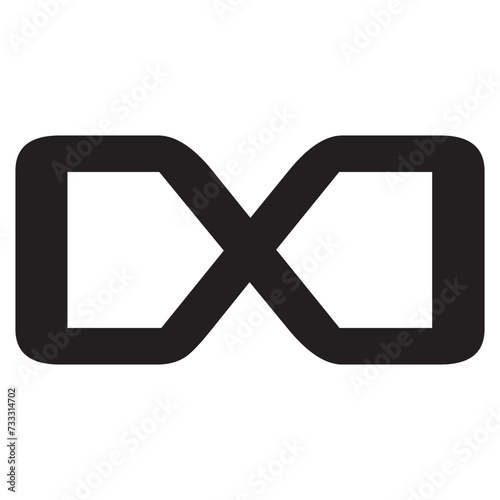 infinity symbol black - simple with discontinuation - isolated - vector