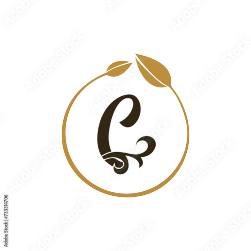 LUXURY LETTER LOGO WITH BROWN FRAME DESIGN