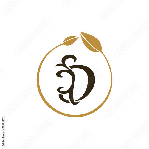 LUXURY LETTER LOGO WITH BROWN FRAME DESIGN