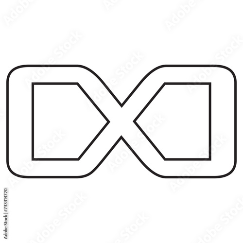 infinity symbol black - simple with discontinuation - isolated - vector
