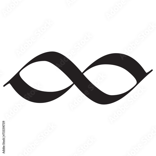 infinity symbol black - simple with discontinuation - isolated - vector
