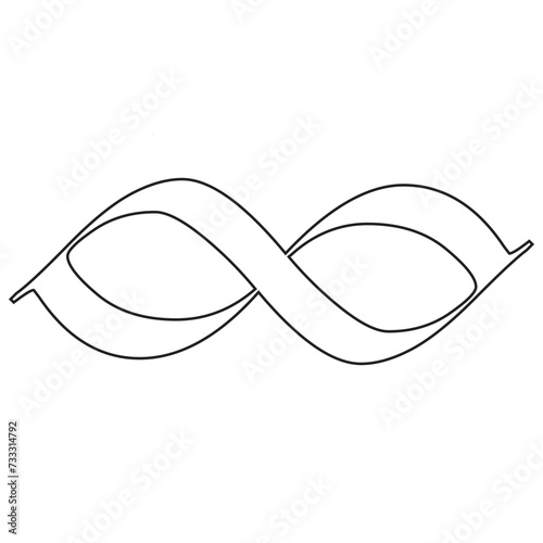 infinity symbol black - simple with discontinuation - isolated - vector