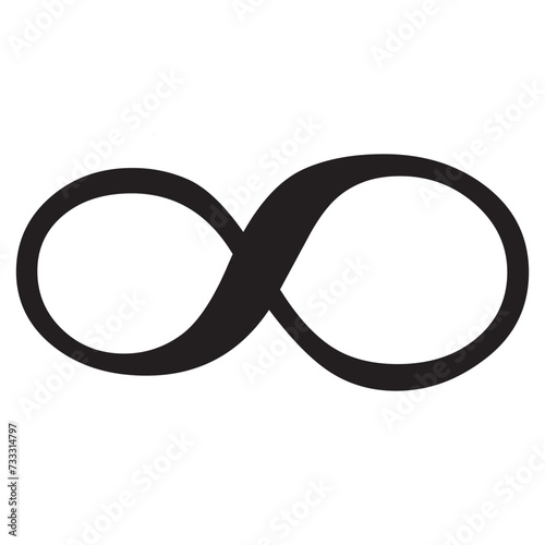 infinity symbol black - simple with discontinuation - isolated - vector