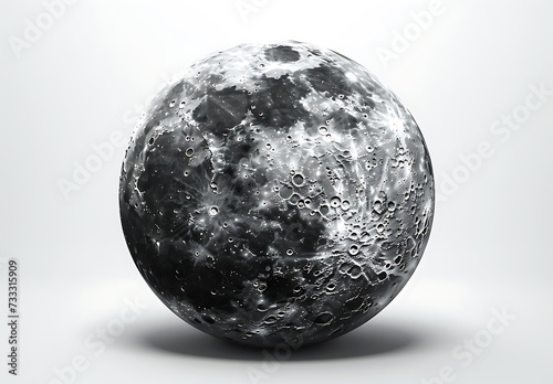 black and white moon on a white background in