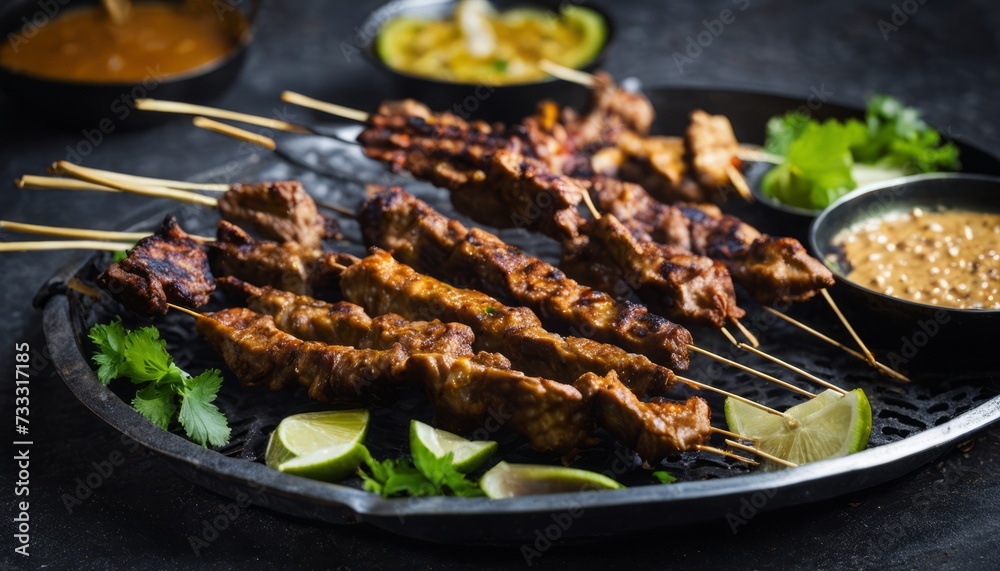 A plate of kebab with meat and vegetable toppings A plate of kebab with meat and vegetable toppings