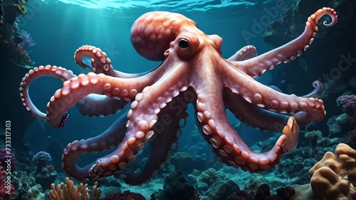 octopus in the sea photo